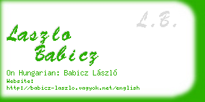 laszlo babicz business card
